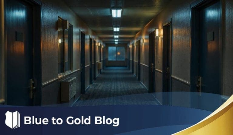 Drug Sniffing Dog in Motel or Apartment Hallway